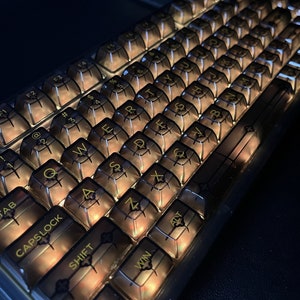 Black Clear keycap Backlight keycap Transparent keycap Mechanical keyboard keycap Keycap set White keycap