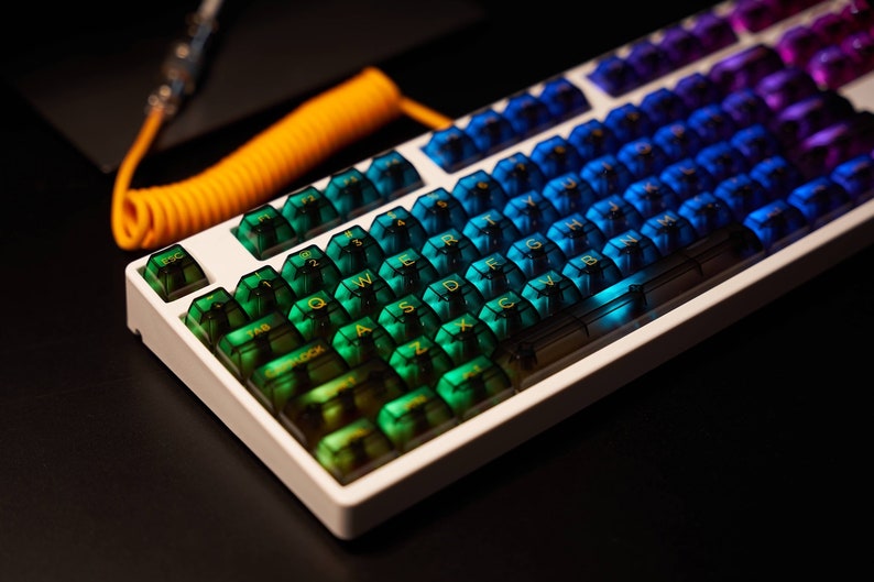 Black Clear keycap Backlight keycap Transparent keycap Mechanical keyboard keycap Keycap set White keycap