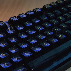 Black Clear keycap Backlight keycap Transparent keycap Mechanical keyboard keycap Keycap set White keycap