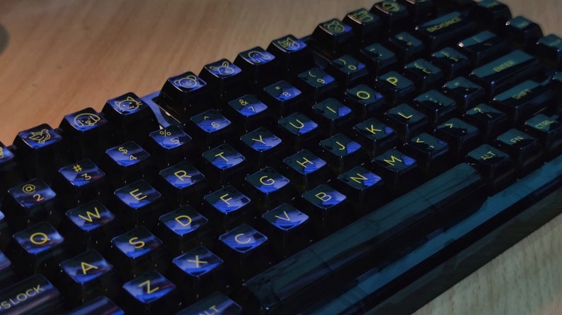 Black Clear keycap Backlight keycap Transparent keycap Mechanical keyboard keycap Keycap set White keycap