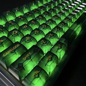 Black Clear keycap Backlight keycap Transparent keycap Mechanical keyboard keycap Keycap set White keycap