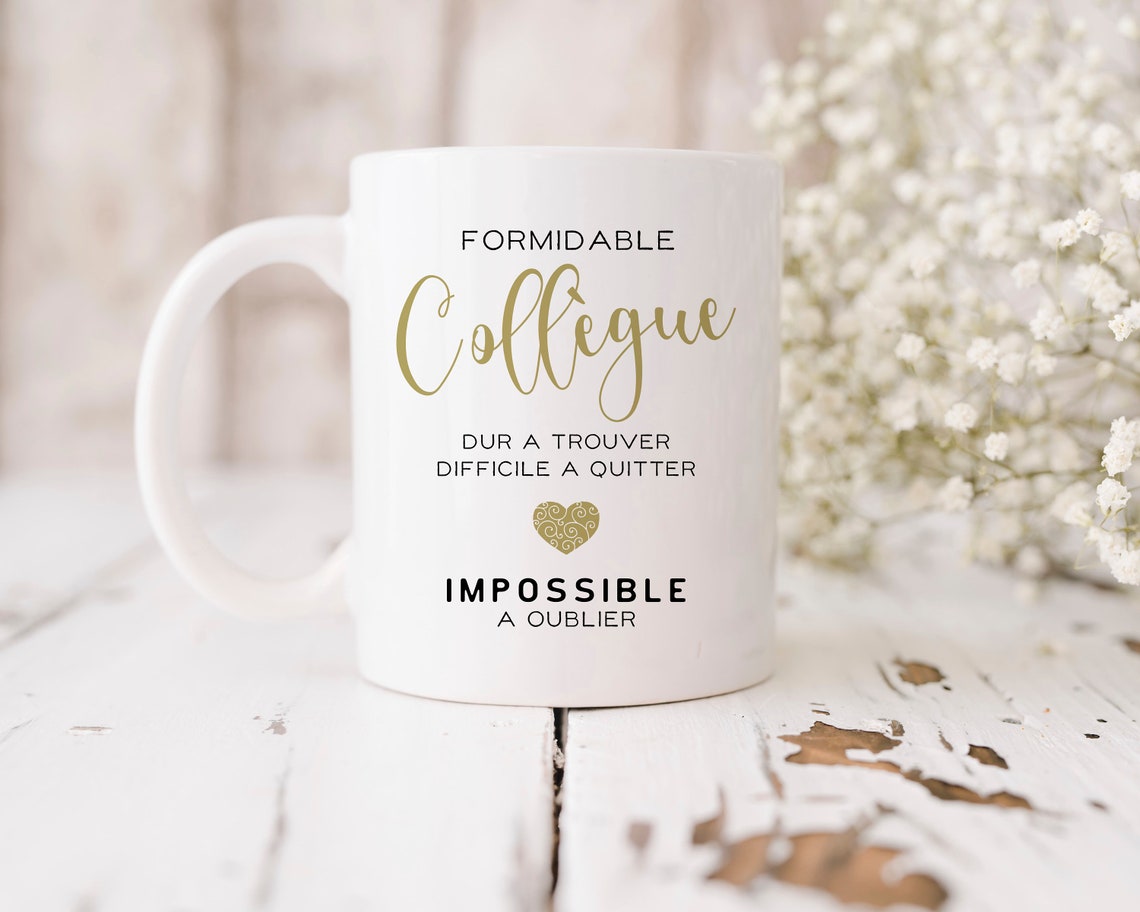 Mug Personnalisé "Formidable Collègue" - Idéal Comme Cadeau De Départ Ou Remerciement - Blanc, Neuf