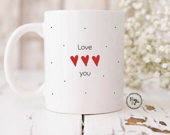 Mug "Love you". !!!LIVRAISON MONDIAL RELAY(point relais)!!!. Lire l'annonce !.