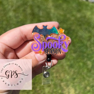Spooky Season Badge Reel, Medical Badge Reel, ID Holder, Halloween Theme Badge Reel, Teacher Badge Reel, Spooky Season