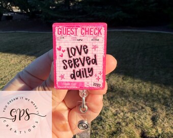 Valentines Day Cupid Guest Check Badge Reel, ID Holder, Holiday Theme, Nurse ID, Healthcare Worker Gift, Retractable ID, Vintage Style