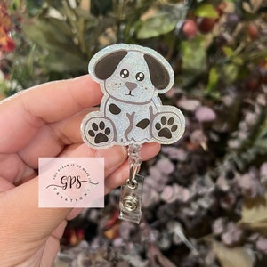 Sitting Dog Badge Reel, Animal Badge Reel, ID Holder, Dog Lover Badge Reel, Veterinary Badge Reel, Vet Tech, Badge Reel Gift, Dog Gift