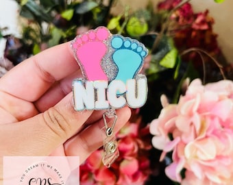 NICU Badge Reel, NICU Nurse, Neonatal Intensive Care Unit, ID Holder, Medical Badge Reel, Nurse Gift, Labor & Delivery, Badge Reel Gift