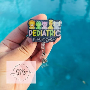 Pediatrics Badge Reel, Pediatrics Animas Nurse, Nurse Badge Reel, ID Holder, Medical Badge Reel, Pediatrician Cute Badge Reel, Badge Reel