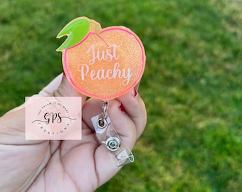 Just Peachy Badge Reel, ID Holder, Medical Badge Reel, Teacher Badge Reel, Summer Theme, Fun Badge Reel, Cute Badge Reel, Peachy, Nurse
