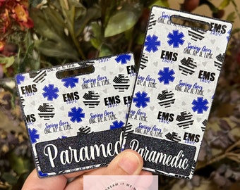 Paramedic Badge Buddy, EMS Badge Buddy, Star of Life Badge Buddy, First Responder, Saving Lives One At A Time, First Responder Gift, EMS ID
