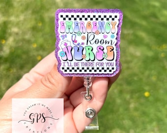 Emergency Department Nurse Badge Reel, ID Holder, Medical Badge Reel, ER Nurse Gift, ER Department Gift, Badge Reel Gift, Cool Nurse, Gift