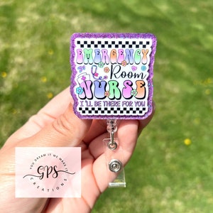 Emergency Department Nurse Badge Reel, ID Holder, Medical Badge Reel, ER Nurse Gift, ER Department Gift, Badge Reel Gift, Cool Nurse, Gift