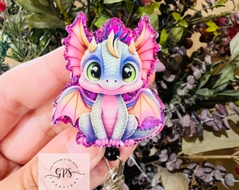 Baby Dragon Badge Reel, Mythical Badge Reel, ID Holder, Medical Badge Reel, Teacher Badge Reel, Badge Reel Gift, Cute badge Reel, Summer