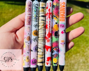 Halloween Pen, Pumpkin Pen, Witch Pen, Mummy Pen, Glitter Pens, Personalized Custom Pens, Papermate Pens, Spooky Pens, Pen Lover Gifts,Fall