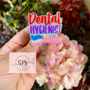 Dental Hygienist Badge Reel, ID Holder, Medical Badge Reel, Dentist, Dental Badge Reel, Dental Assistant, Gift for Dental Hygienist, Gift