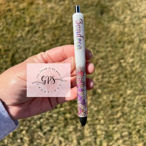 Leopard Print Glitter Pen, Personalized Custom Pen, Custom Glitter Pen, Animal Lover Pen, Pen Lover Gift, Journaling Pen, Leopard Print
