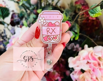Pill Bottle Badge Reel, Pharmacy Badge Reel, Nurse Badge Reel, Pharmacist Badge Reel, ID Holder, Medical Badge. Reel, Pharmacy Tech, Gift