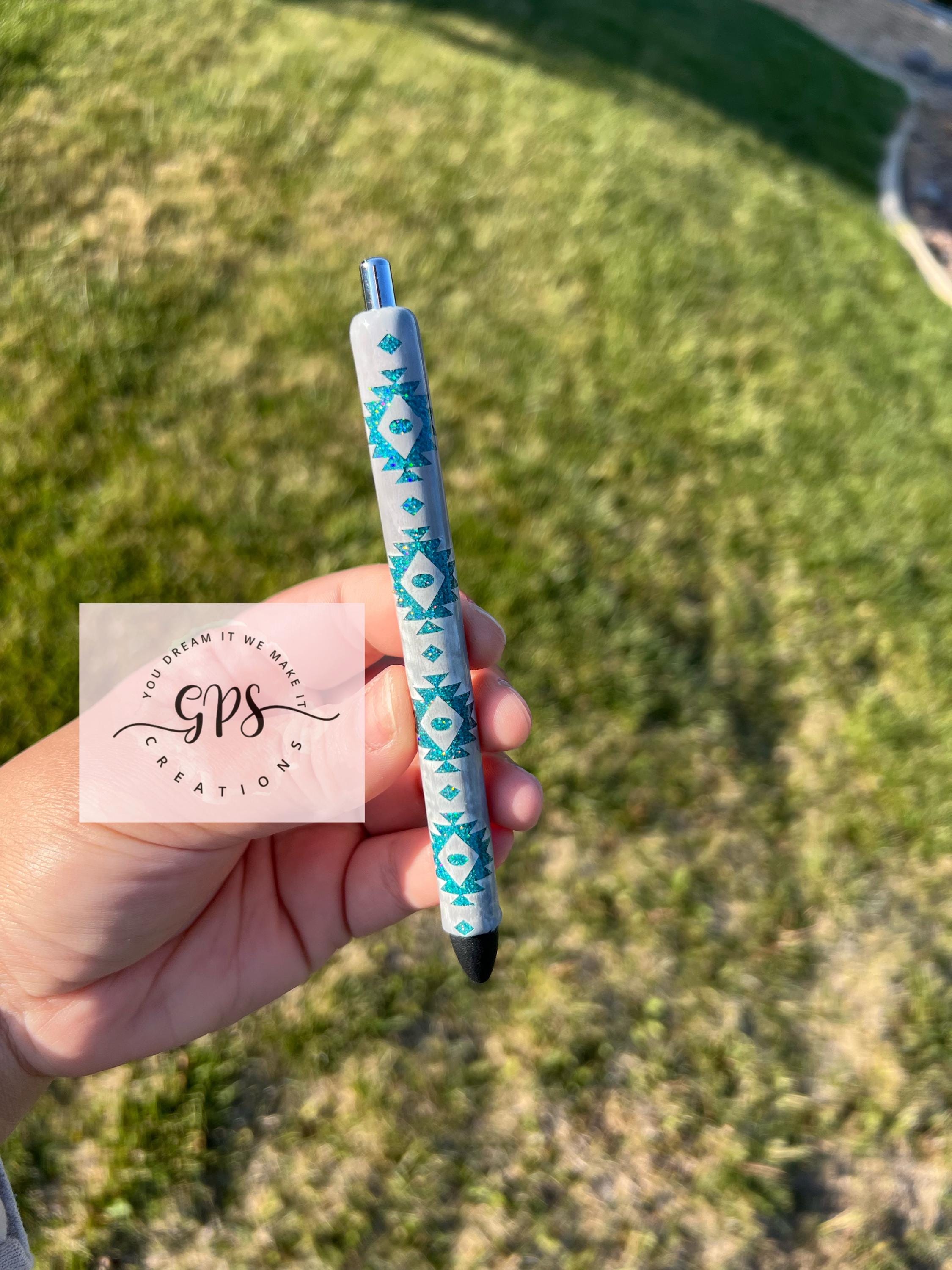 Western Turquoise Aztec Glitter Pens, Western Theme Gift, Glitter Pens ...