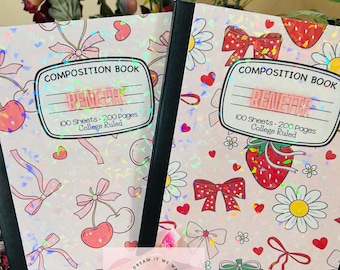 Personalized Teacher Composition Notebook, Custom Name Journal, Back To School Gift, Teacher Appreciation Gift, Holographic Laminated, Gift