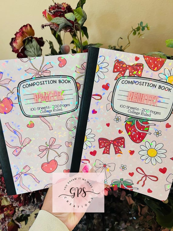 Personalized Teacher Composition Notebook, Custom Name Journal, Back To School Gift, Teacher Appreciation Gift, Holographic Laminated, Gift