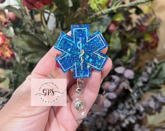 Star of Life Badge Reel, EMS Badge Reel, ID Holder, Paramedic Badge Reel, EMT Gift, Ambulance Badge Reel, Medical Badge Reel,Badge Reel Gift