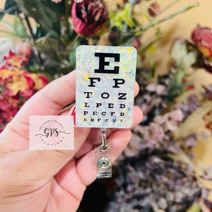 Eye Chart Badge Reel, Eye Badge Reel, Optometry Badge Reel, Optometrist Badge Reel, Nurse Badge Reel, Medical badge Reel, Badge Reel Gift