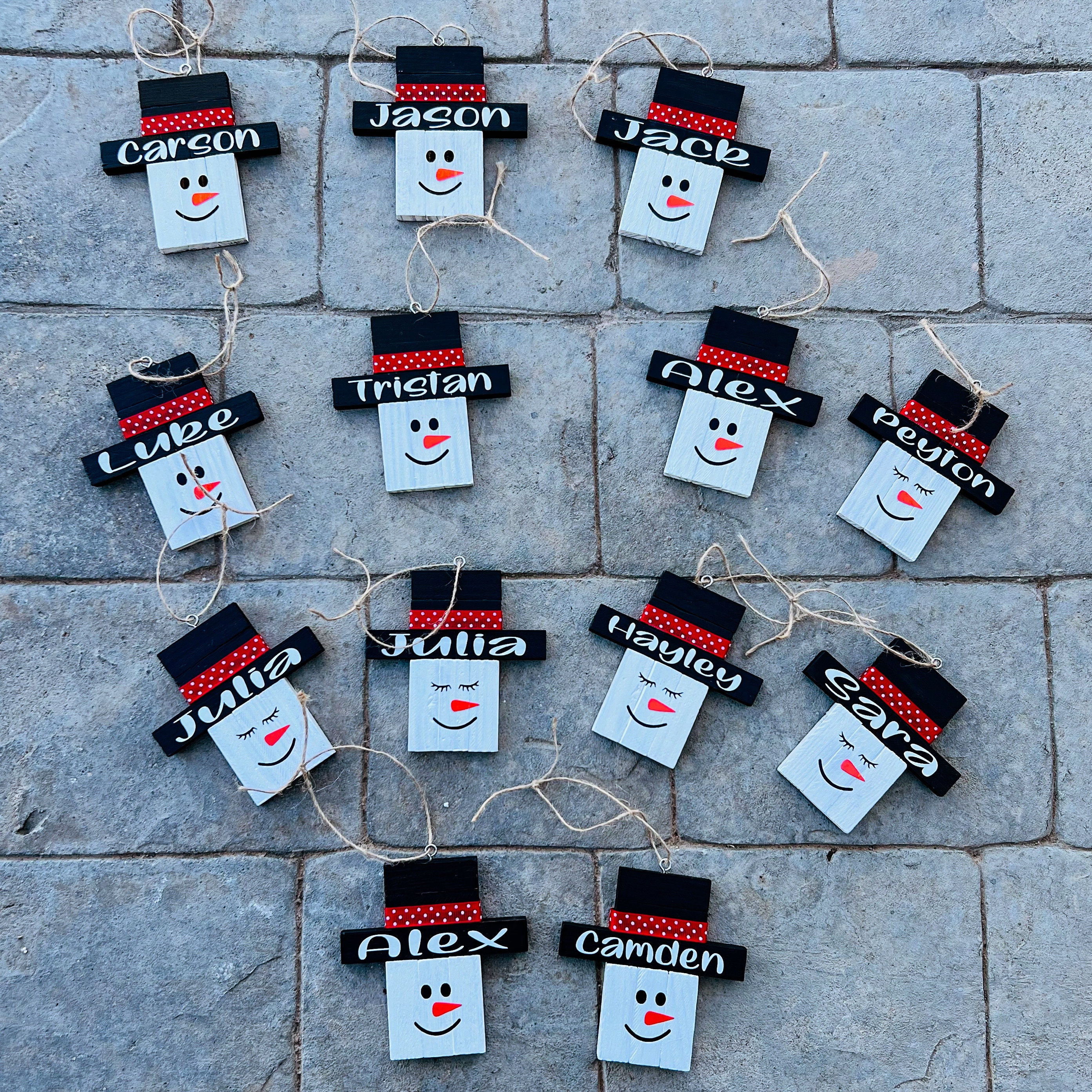 Personalized Wooden Jenga Snowman Ornaments, Snowman Ornament, Secret Santa, Christmas Ornament, Gift Exchange, Stocking Stuffer, Gift