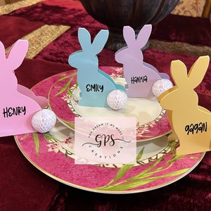 Easter Bunny Place Cards, Easter Plate Setting, Easter Table Decor, Spring Place Card, Personalized Easter Bunny's, Easter Gift