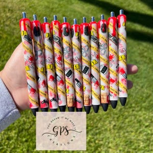 True Crime Lover Drip Pen, Glitter Pen, Papermate Ink Joy Pen, Detective Fan Pen, True Crime Enthusiast Gift, Crime Novel Lover Gift, Crime