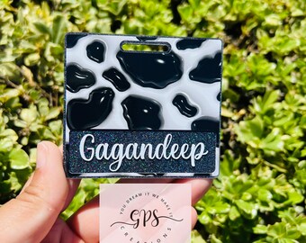 Puffy Cow Print Badge Buddy, ID Holder, Medical Badge Buddy, Teacher Badge Buddy, 3D Puffy Cow Print, Cow Lover Gift, Badge Buddy Set
