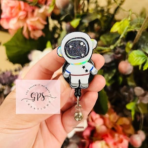 Astronaut Badge Reel, ID Holder, Medical Badge Reel, Teacher Badge Reel, Science Teacher, Space Theme Gift, Nurse Badge Reel, Scientist Reel