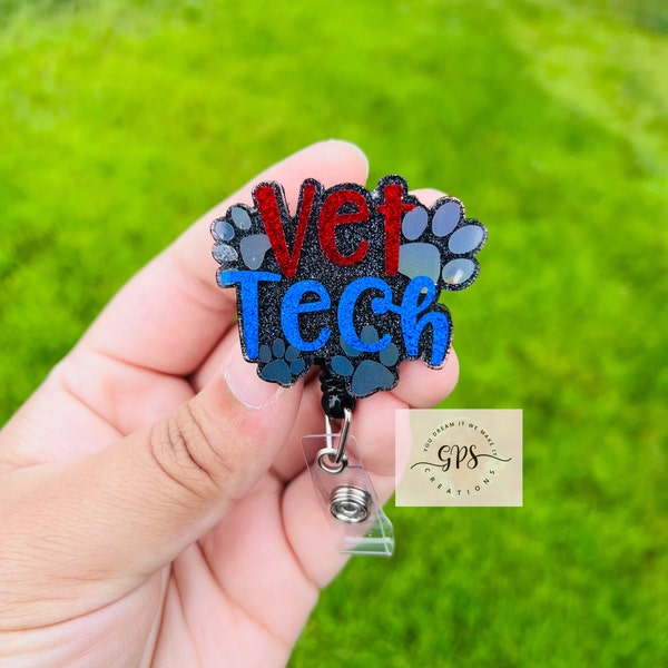 Vet Tech Badge Reel - Etsy