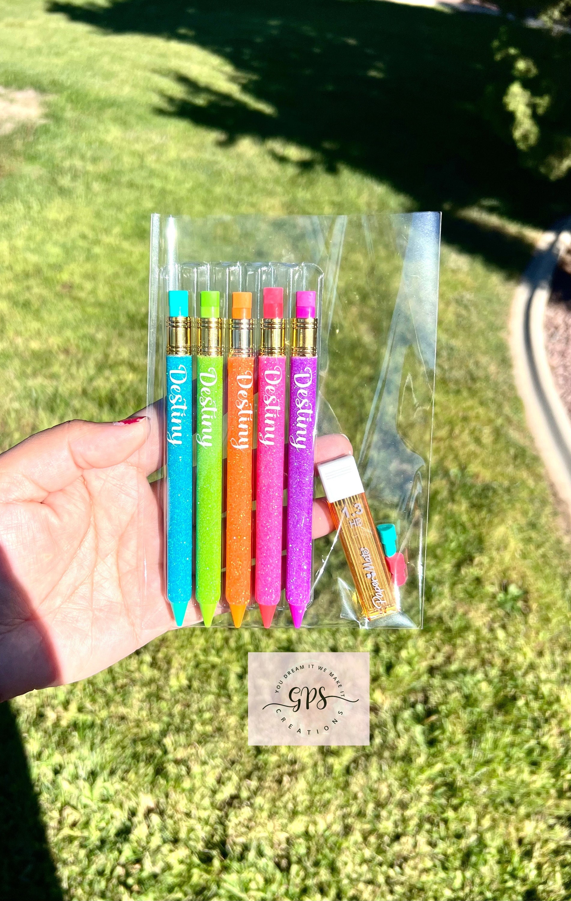 Glitter Mechanical Pencil Set, Papermate Handwritten Pencils, Back to School Gift, Personalized Pencils, Glitter Pencil Set, Teacher