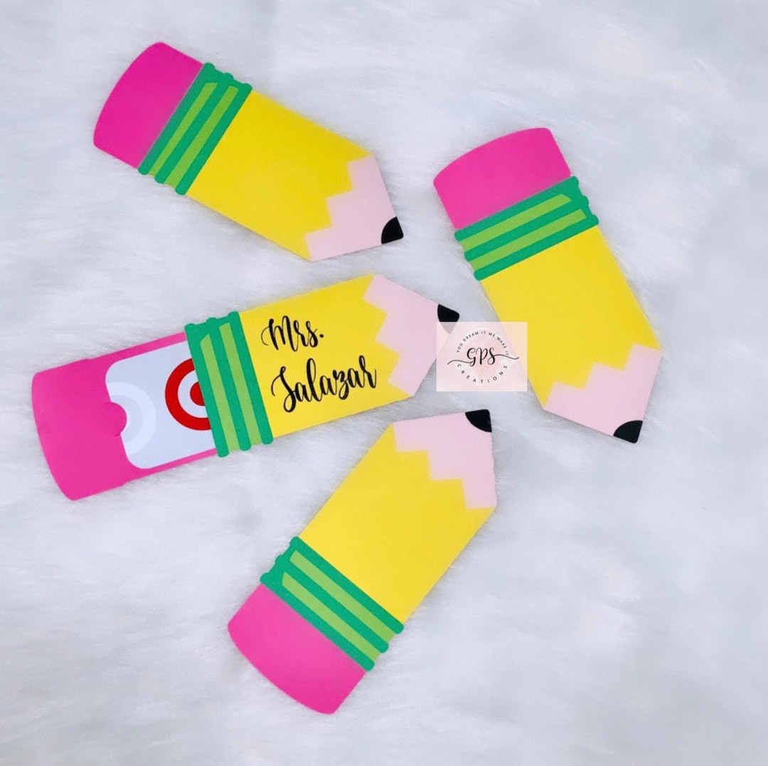 Pencil Gift Card Holder, Teachers Gift, Teacher Appreciation Gift, Back to School Gift, End of