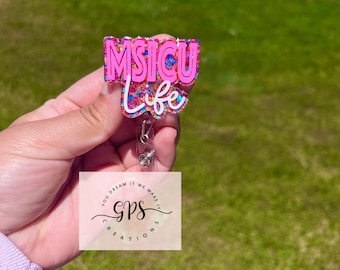 Med Surg ICU Life Badge Reel, Med Surg, ICU Nurse, ID Holder, Medical Badge Reel, Nurse Badge Reel, Intensive Critical Nurse Badge Reel Gift