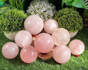 Esfera de cuarzo rosa