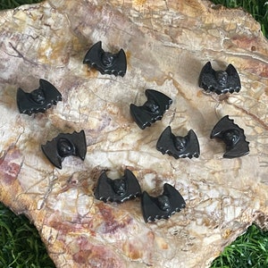 Mini Silver Sheen Obsidian Bat