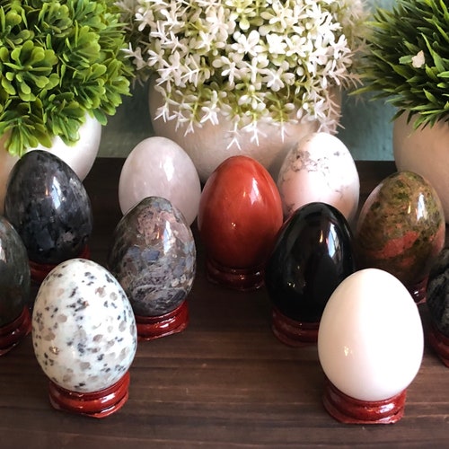 Natural Petrified Wood Crystal Egg Quartz Egg Crystal Healing Etsy