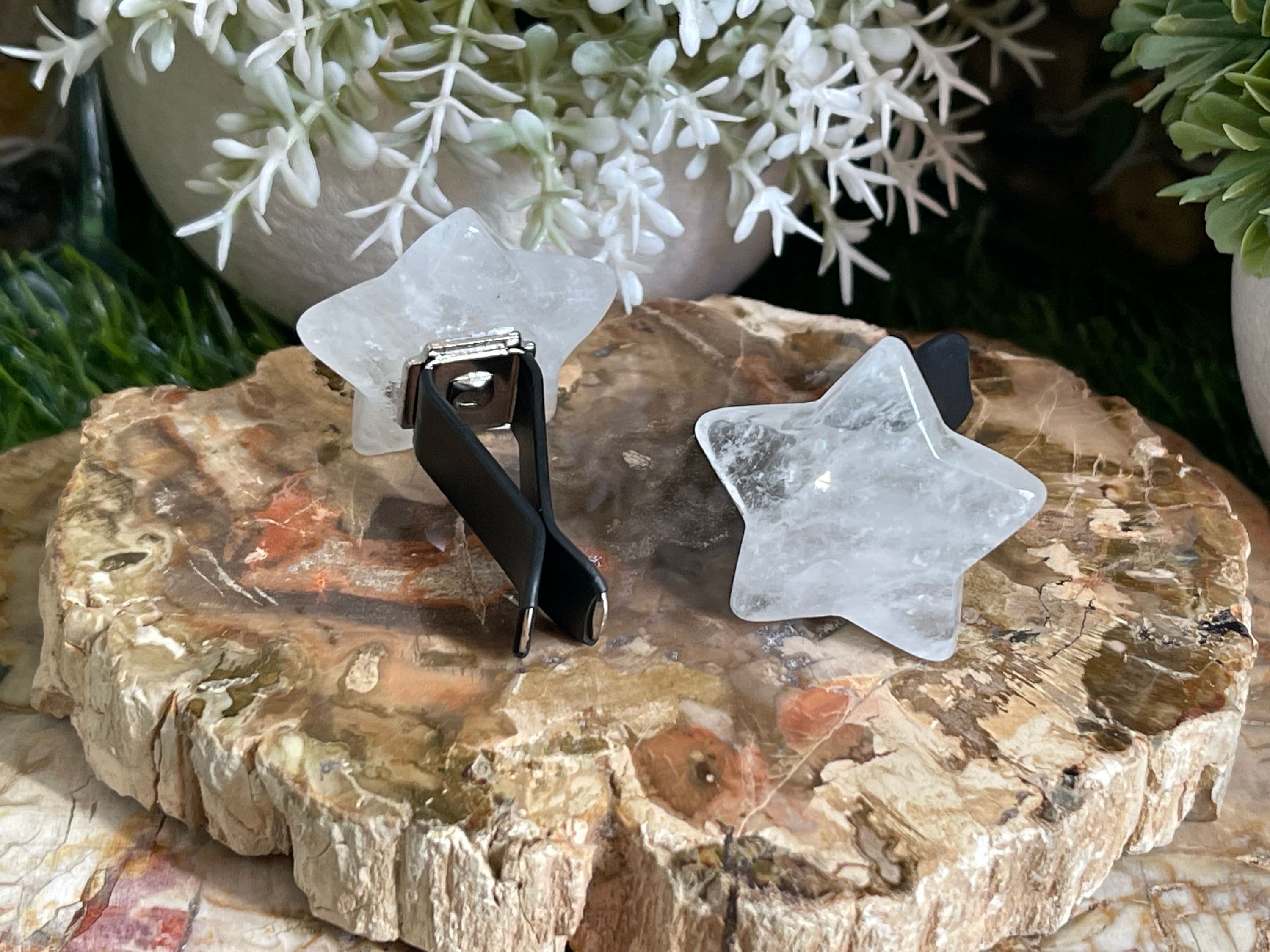 Clear Quartz Star Vent Clip