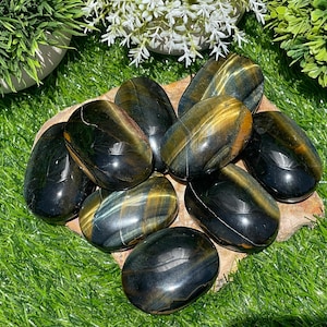 Blue Tigers Eye Palm Stone