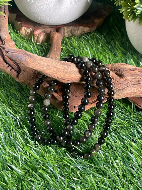 Obsidian bracelet etsy deals
