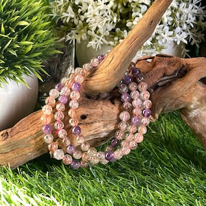 6mm Purple Rutilated Super Seven Bracelet
