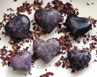Corazón de lepidolita