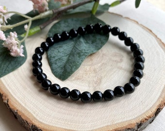 Bracelet perles en pierres naturelles d'Onyx Noir