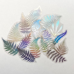 Set de 15 stickers holographiques Fougères
