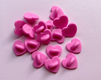 Fastener for pine's pink rubber fuchsia heart shape