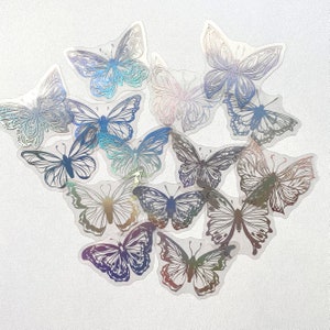 Set de 15 stickers holographiques Papillons