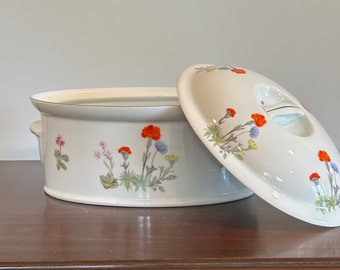 Beautiful French porcelain covered casserole dish. REDUCED PRICE!
