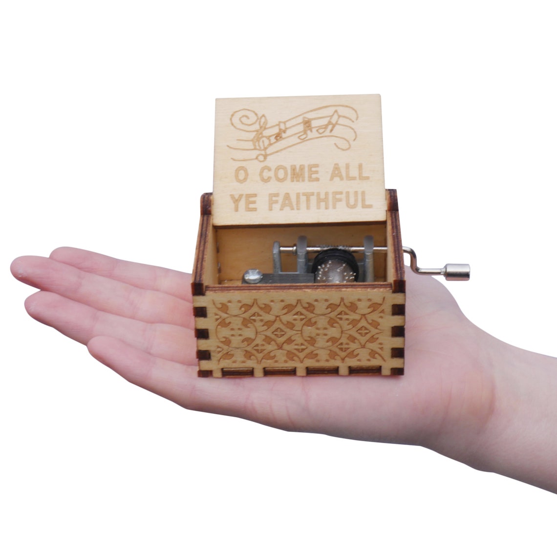 Small O Come All Ye Faithful Wood Hand Turn Music Box Gifts Etsy