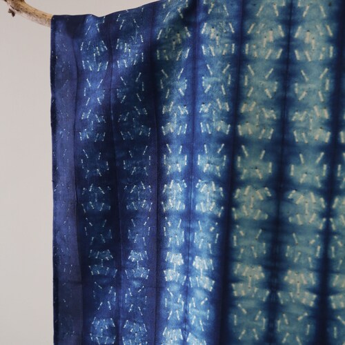 Indigo Neck Scarf Made by Craftswomen | Long Scarf | Lightweight Bangalore Silk Scarf | Holiday Scarf | Gift shops for Her Jubilee